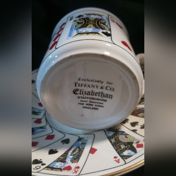 Staffordshire exclusively for Tiffany & co. Tea cup and saucer Elizabethan - Picture 2 of 5